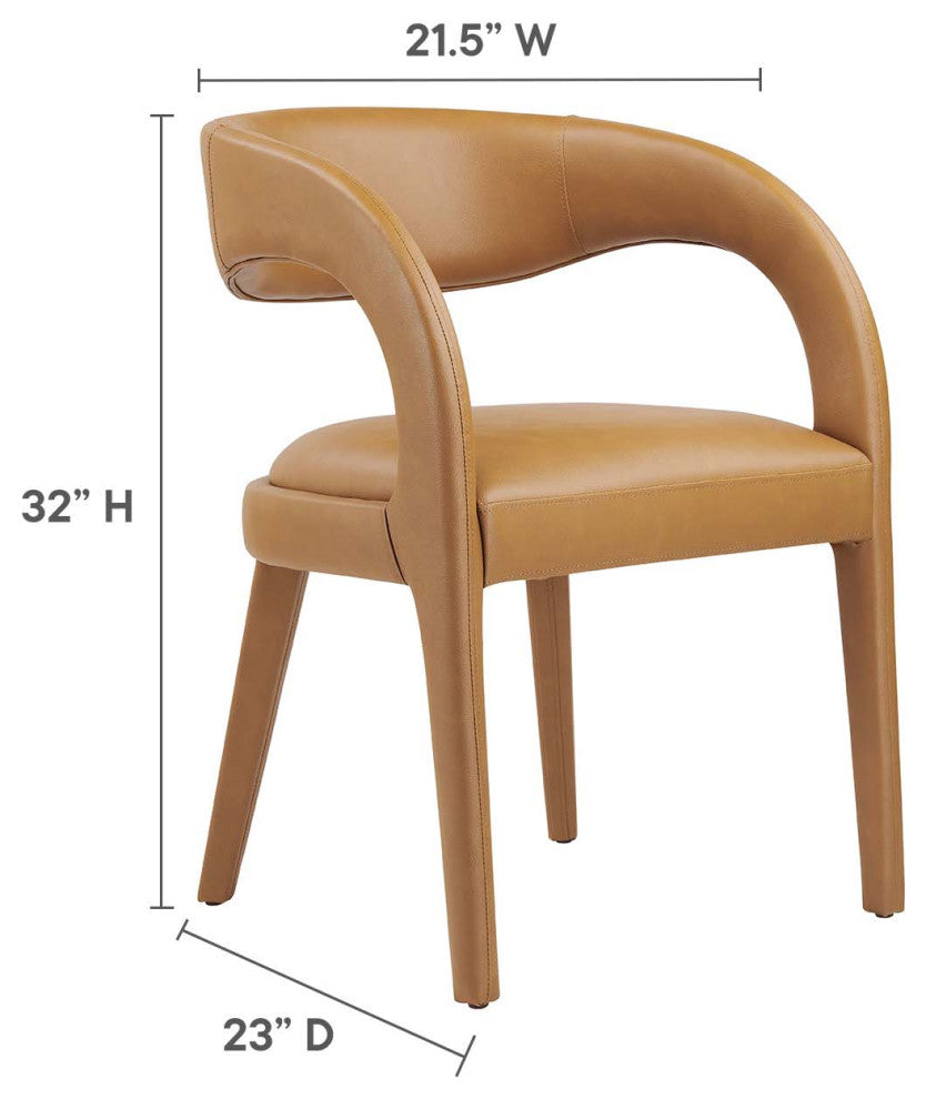 Pinnacle Vegan Leather Dining Chair Set of 2, Tan