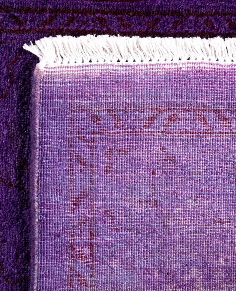 Overdyed One-of-a-Kind Hand-Knotted Area Rug Purple, 2' 8" x 4' 4"