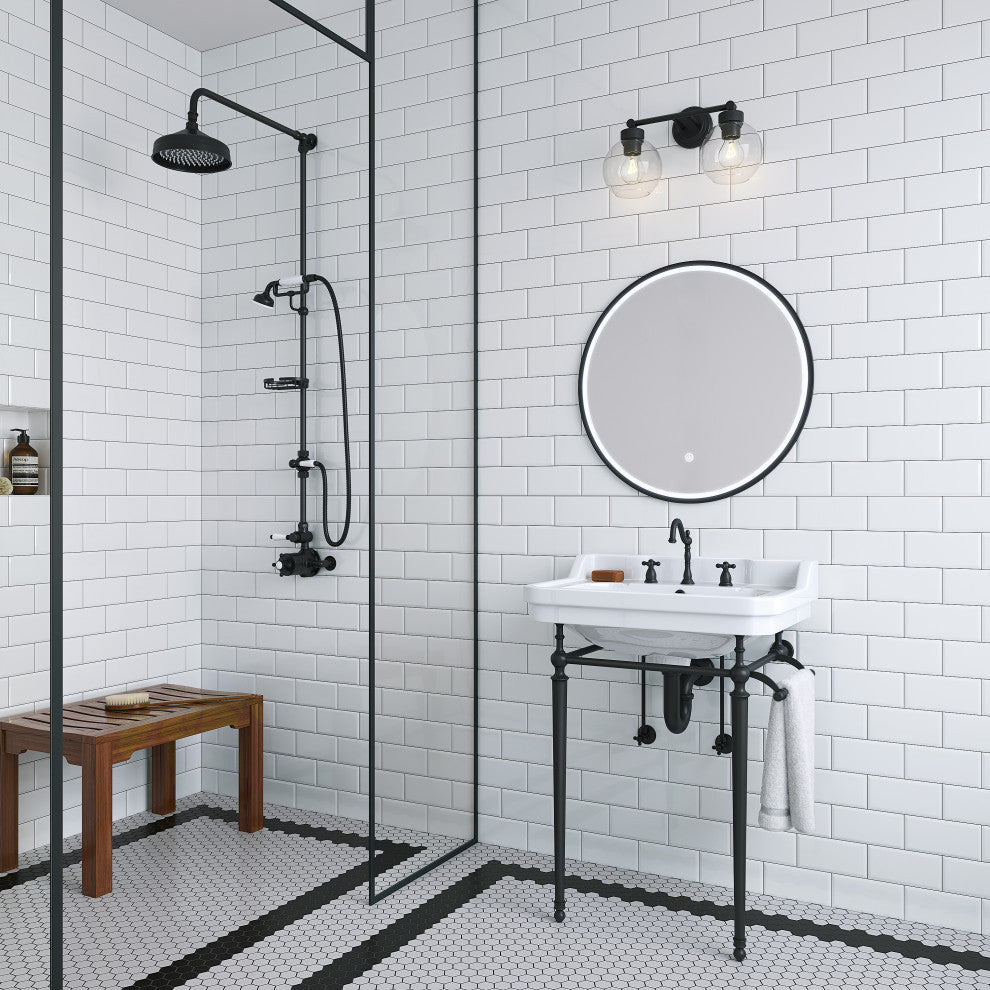 24" Wellington Console Sink With Matte Black Stand