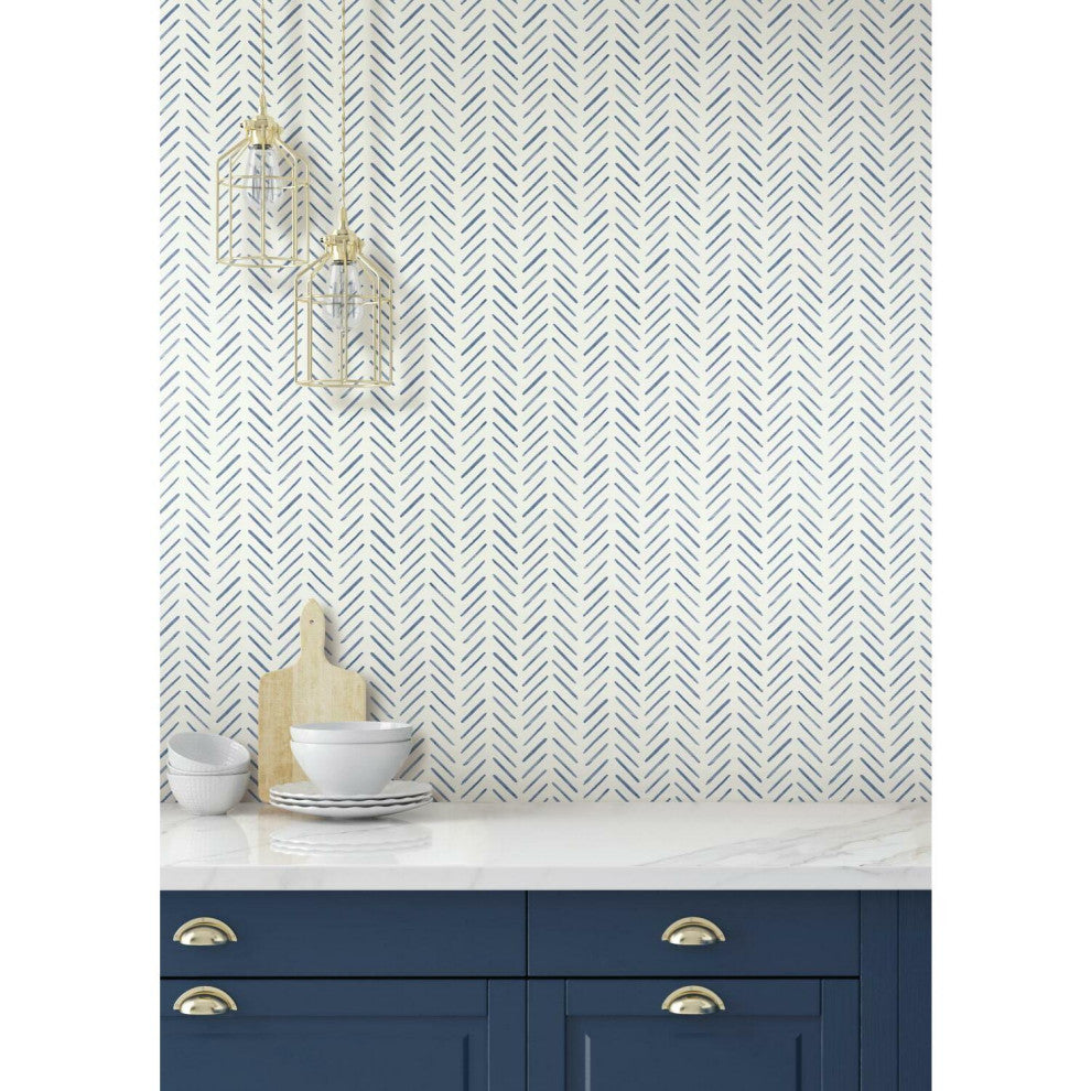 Painted Herringbone Wallpaper