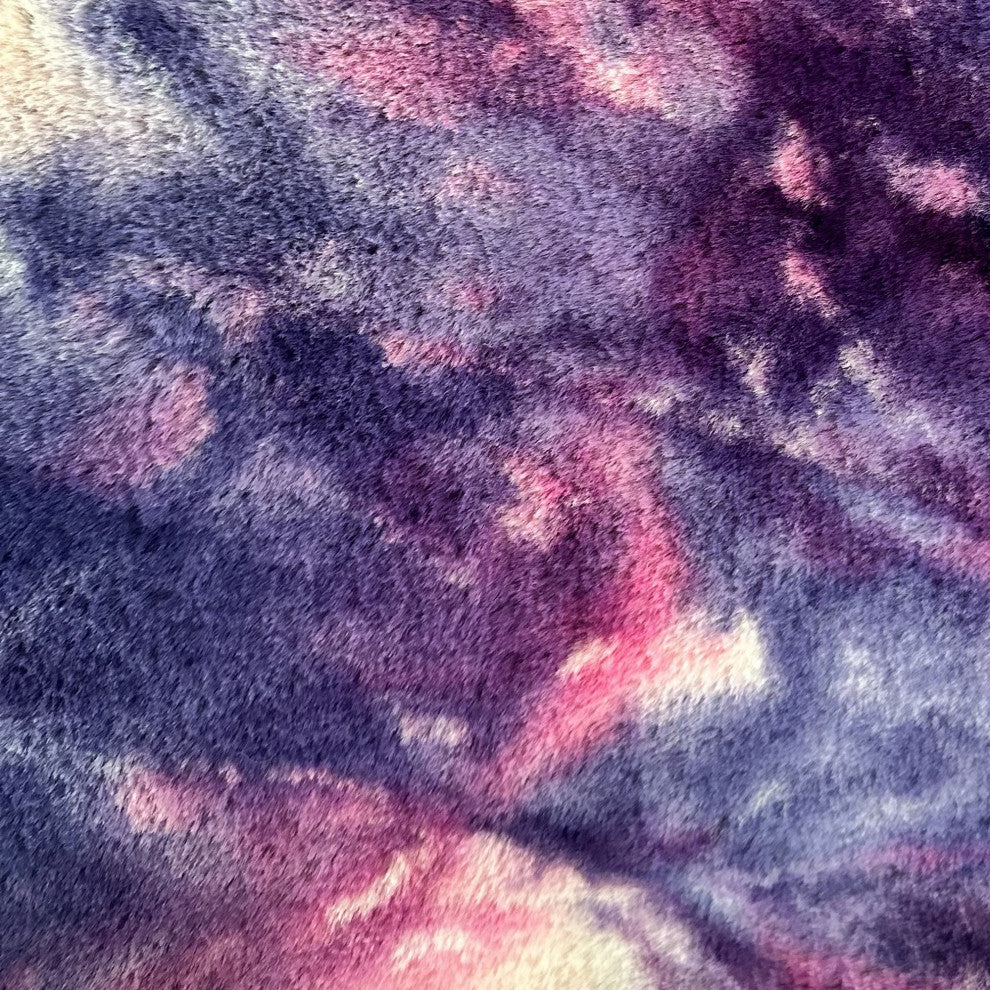 Plutus Purple Pink Fureal Faux Fur Luxury Throw Pillow, Purple Pink, 22" x 22"