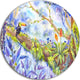Jungle With Bird Toucan On Tree, Round Metal Wall Art Landscape, 11"