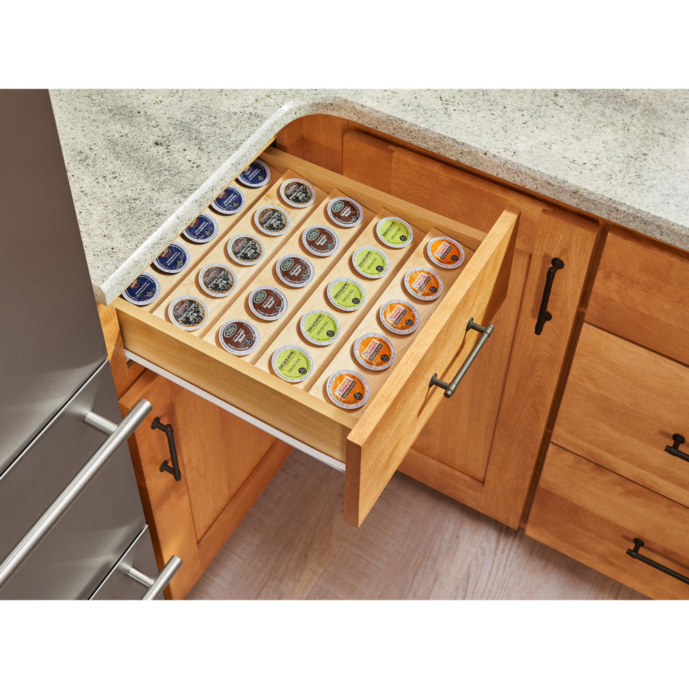 Wood K-Cup Cabinet Drawer Insert Organizer, 16"