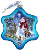 Heaven With Snowman Glass Ornament