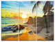 "Sunset in Tropical Beach" Photo Metal Wall Art, 3 Panels, 36"x28"