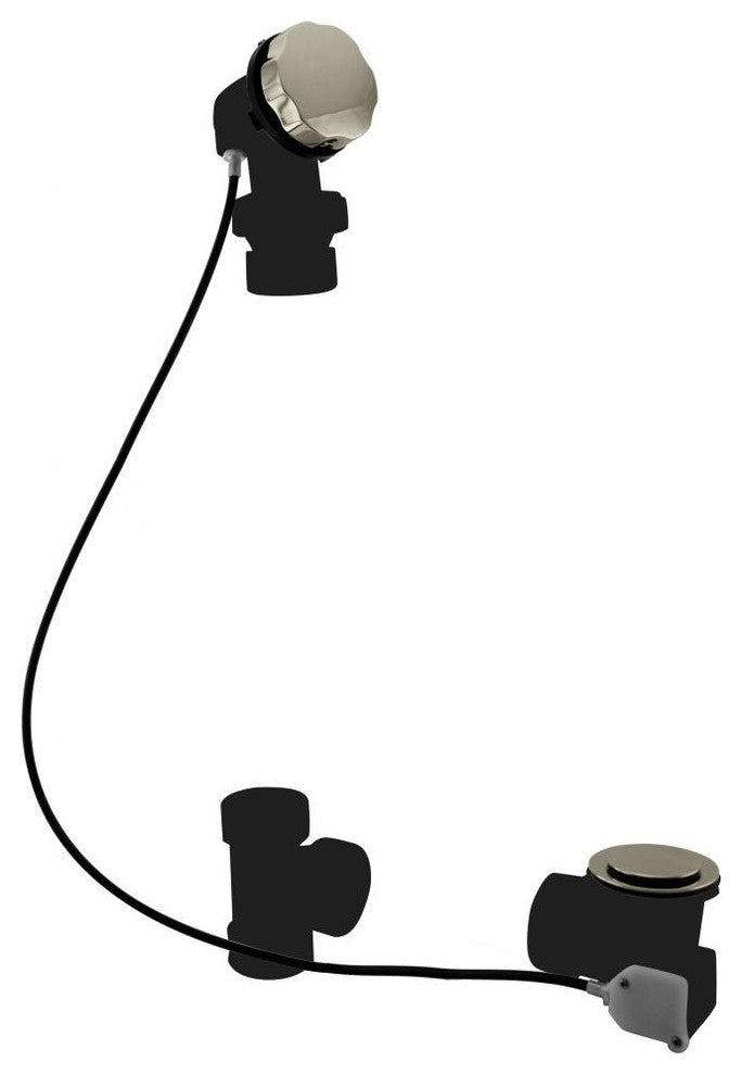 Sch. 40 ABS 35" Cable Drive Bath Waste - Ball Joint Head In Polished Nickel