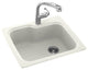 Swan 25x22x9 Solid Surface Kitchen Sink, 1-Hole, Bisque