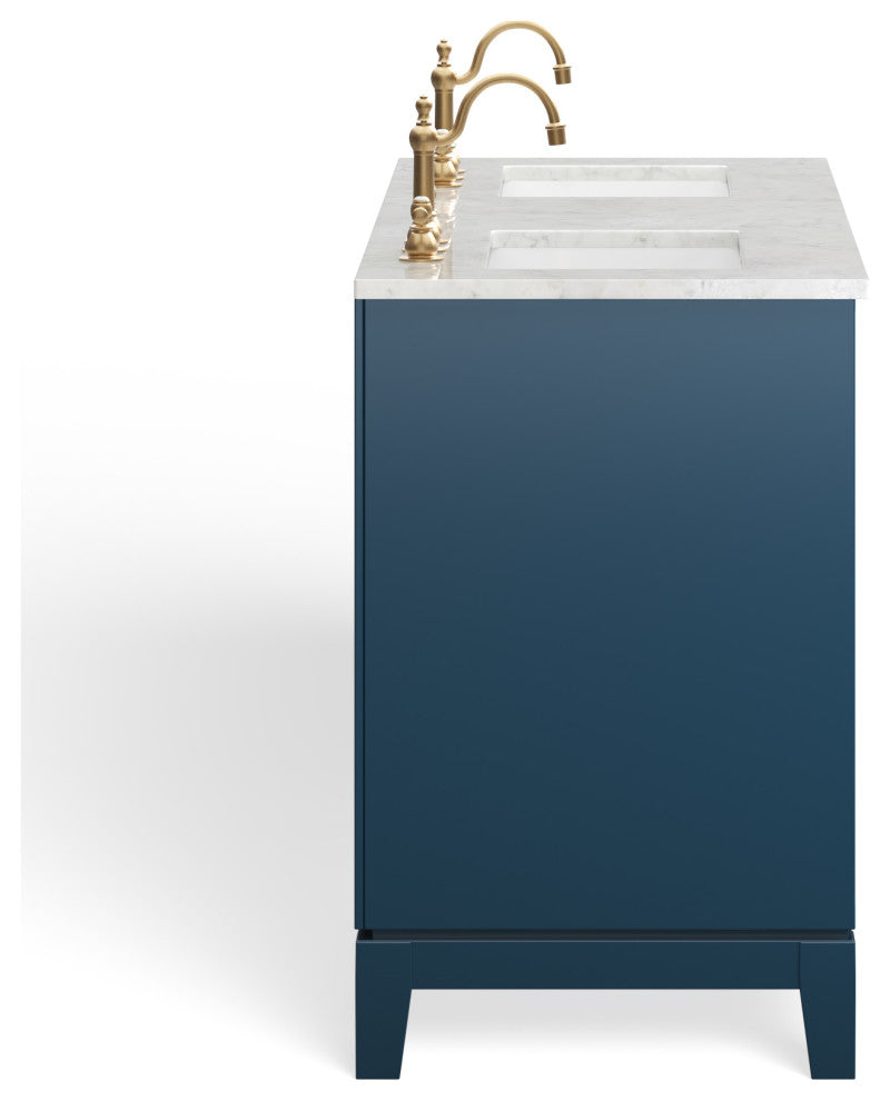 The Ezra Bathroom Vanity, Monarch Blue, 60", Double Sink, Freestanding
