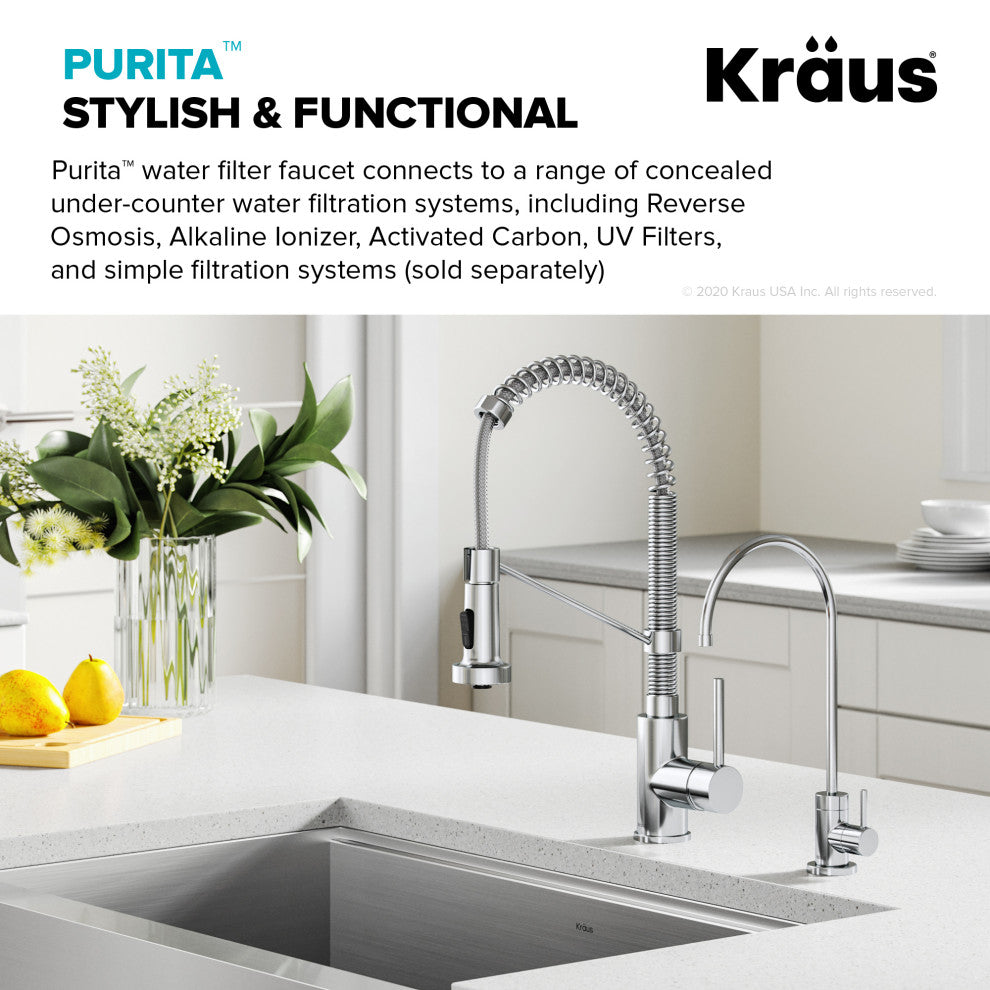 Purita Drinking Water Dispenser Beverage Kitchen Faucet, Chrome
