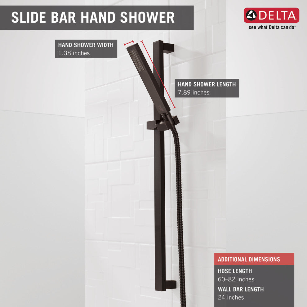 Delta Vero Single-Setting Slide Bar Hand Shower, Venetian Bronze, 57530-RB