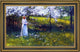 Paul Cornoyer Woman with Apple Blossoms Framed Premium Canvas Print, 16"x24"