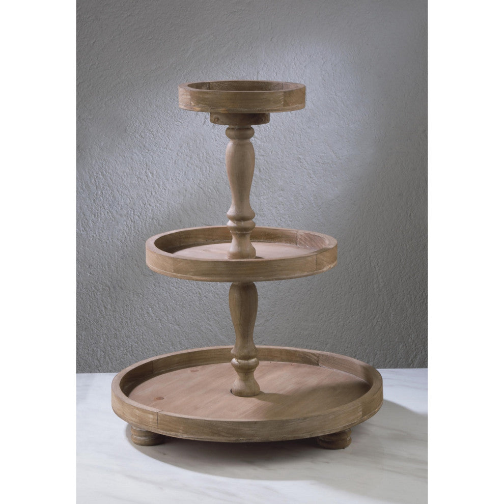 3 Tier Wooden Display Stand, Brown
