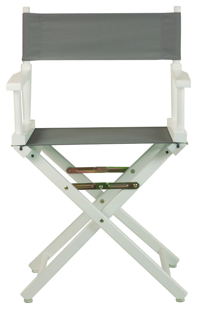 018" Director's Chair White Frame-Gray Canvas