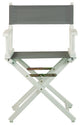 018" Director's Chair White Frame-Gray Canvas