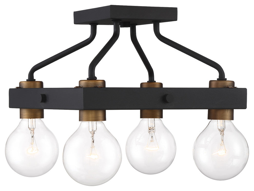 Ravella 4 Light Semi-Flushmount, Black