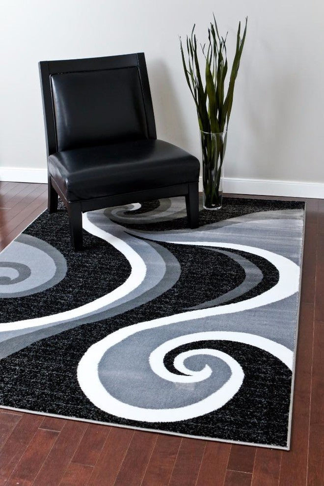 Persian Rugs Modern Trendz Collection 0327, Gray, 5'2"x7'2"