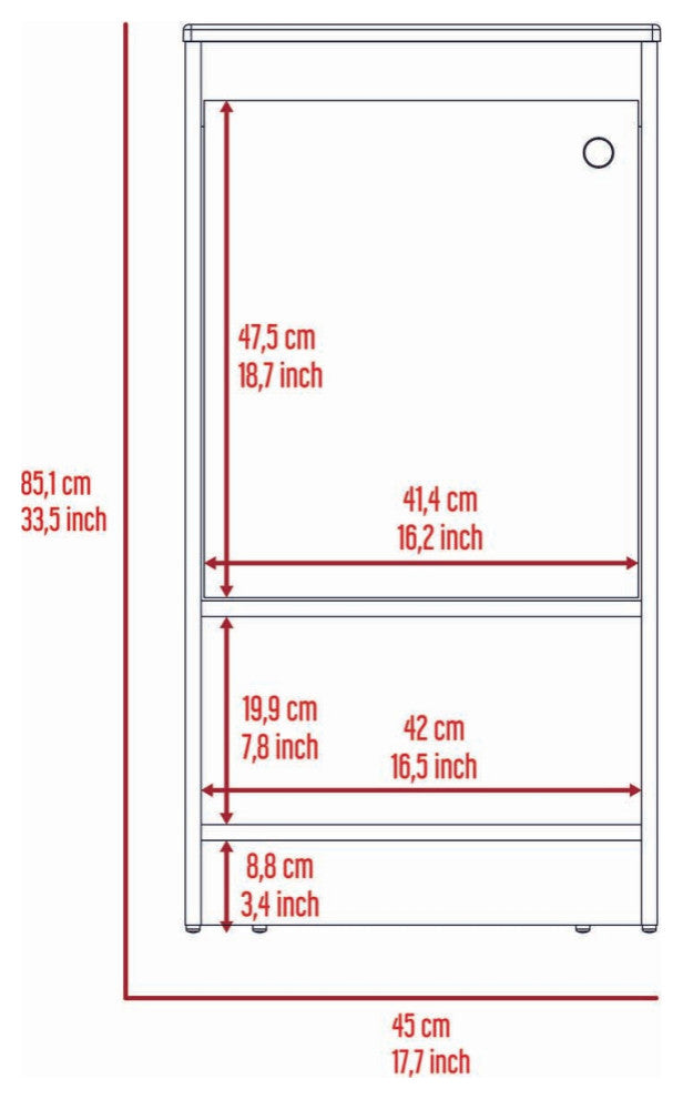 Chariot Free Standing Vanity Cabinet with Open shelf, Light Gray