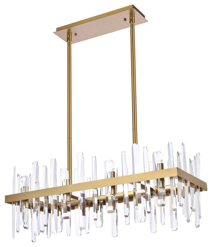 Modern Satin Gold 16-Light Chandelier