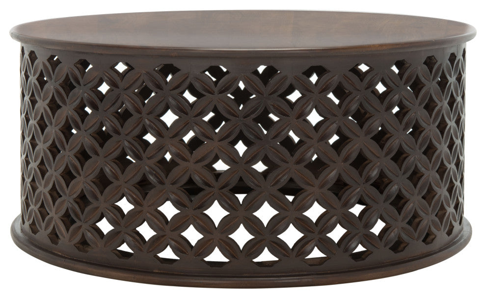 Safavieh Kaydix Round Coffee Table, Brown, Brown