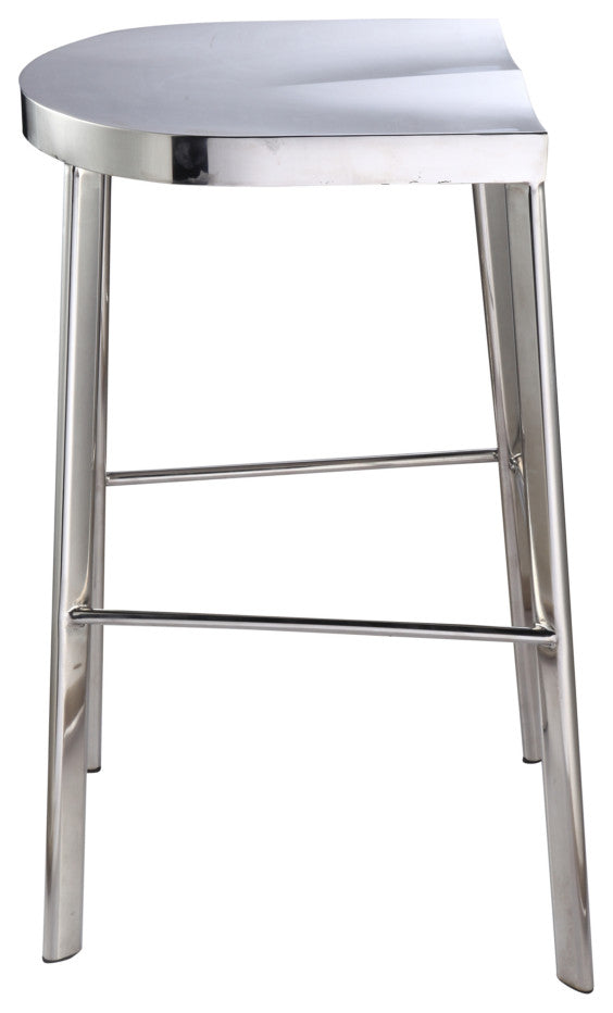 Modern Classics Swiss Polished Bar Stool, Silver