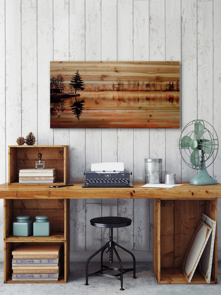 "Chanannes" Painting Print on Natural Pine Wood, 45"x22.5"