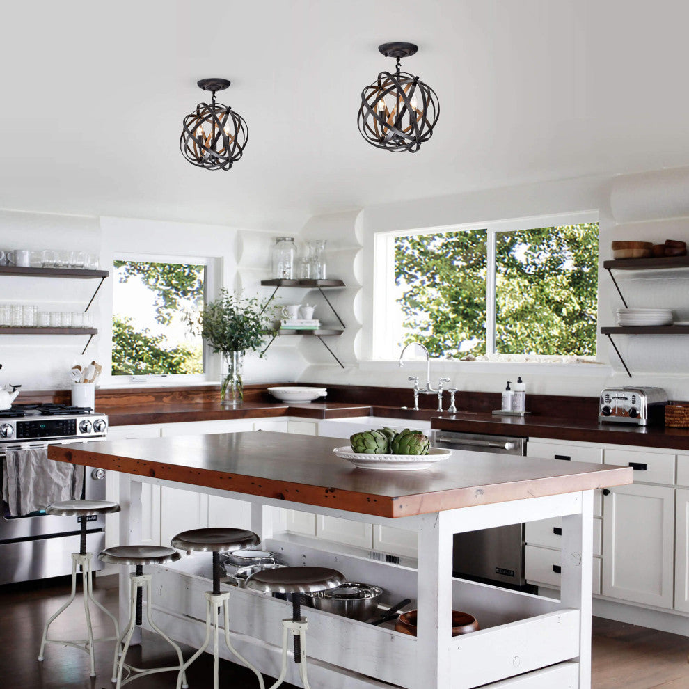 Small-version Chloe 3-Light Globe Flush Mount