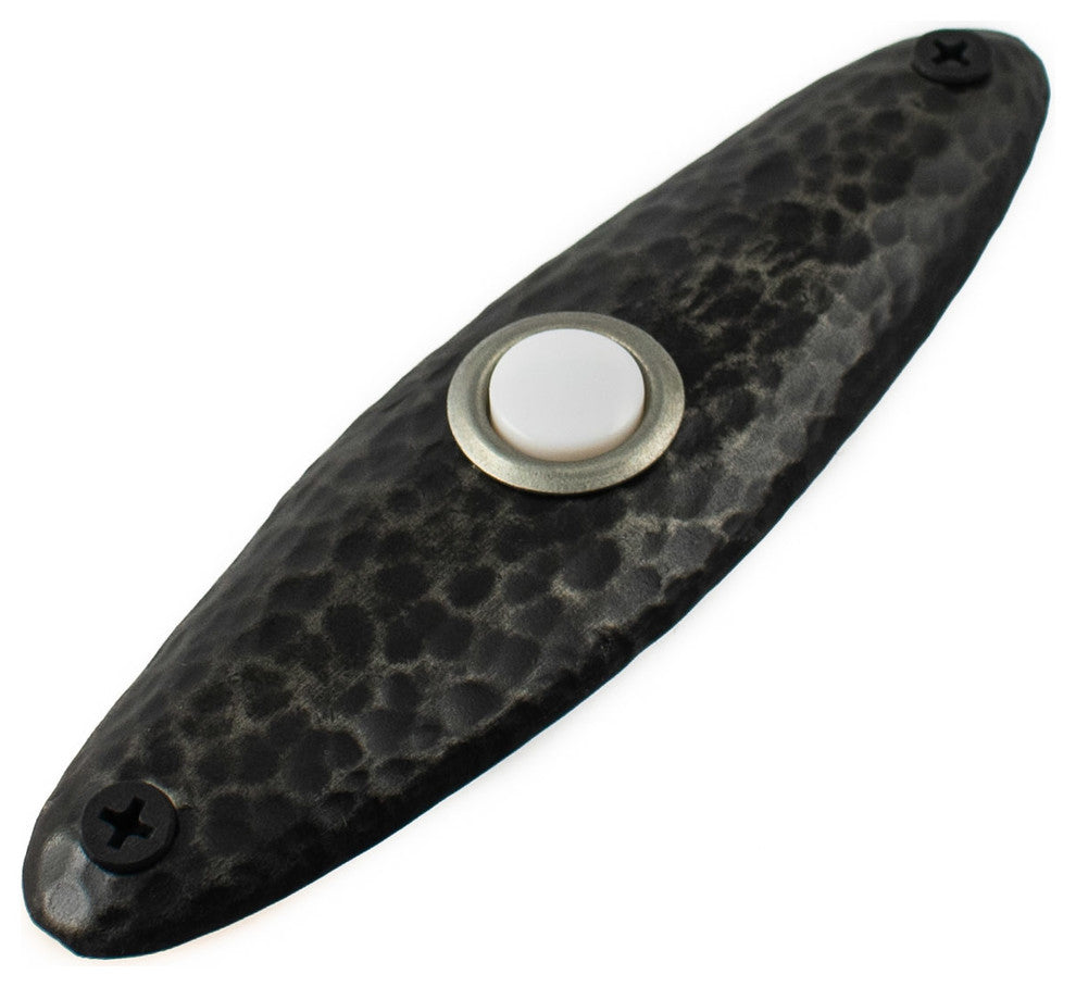 Hammered Doorell, Handmade Luxury Hardware, Black Iron