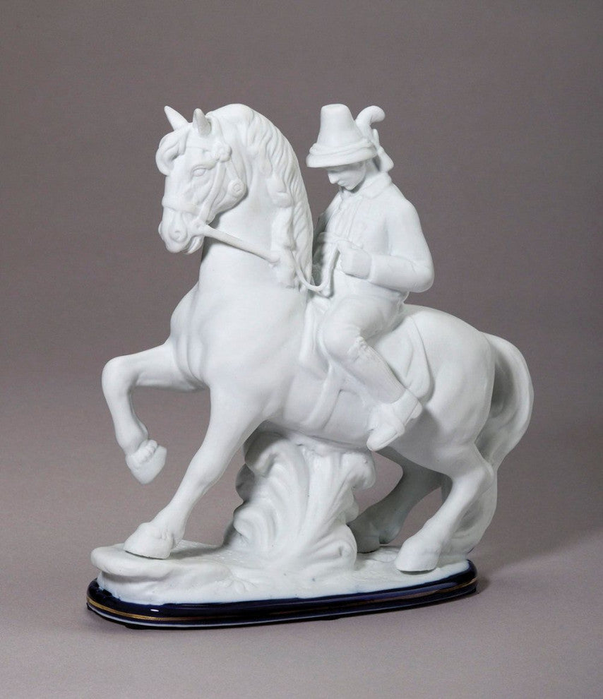 Porcelain Horse Figurine, Bisque White