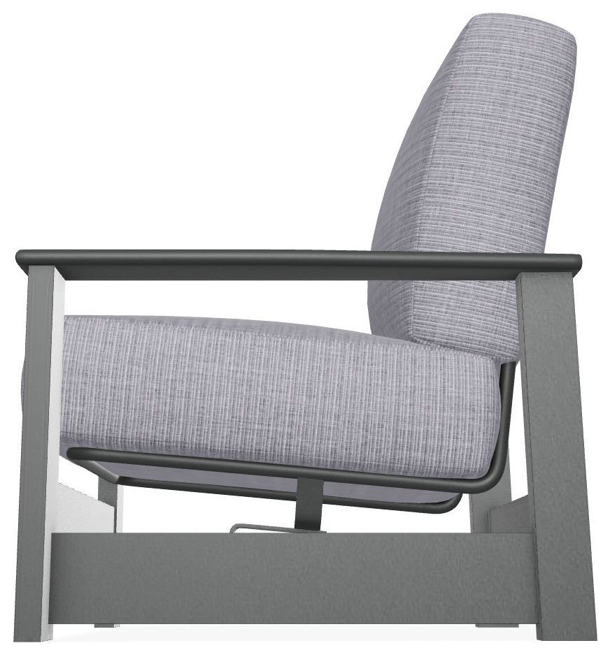 Leeward Deep Seat Outdoor Armchair with Hidden Motion, Proven Ash/Graphite
