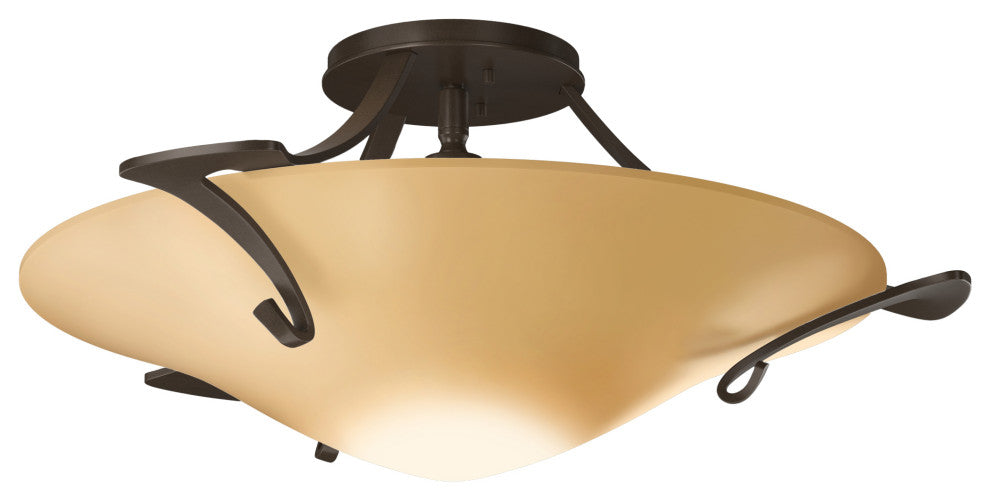 Antasia Semi-Flush, Bronze Finish, Sand Glass