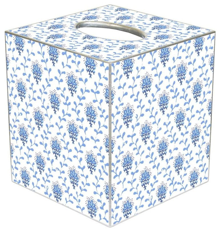 TB468 - Blue Provencial Print Tissue Box Cover