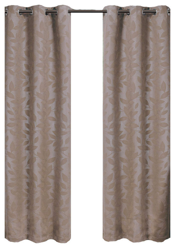 Virginia 2PC Blackout Weave Grommet Panels, Chocolate, 74"x96"
