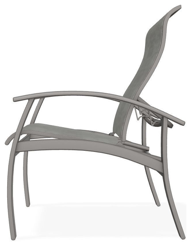 Belle Isle Sling Adjustable Outdoor Dining Chair, Sicily/Warm Gray