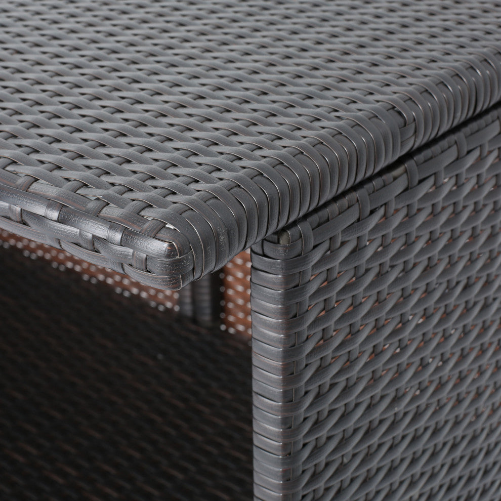 GDF Studio Oneida Outdoor Multibrown Wicker Bar Island Set