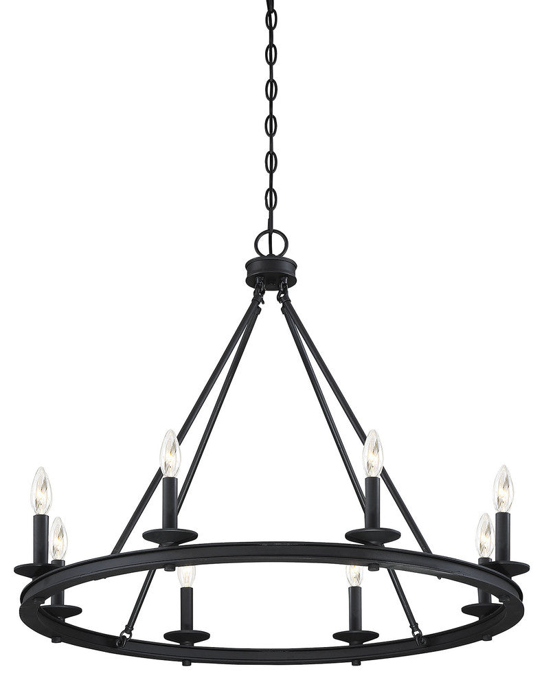 8-Light Chandelier, Matte Black