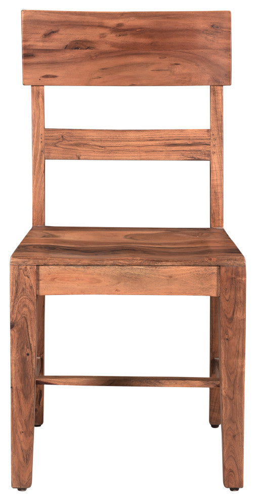 Stafford Single Slat Dining Chair, Set of 2, Brown, Wood Seat