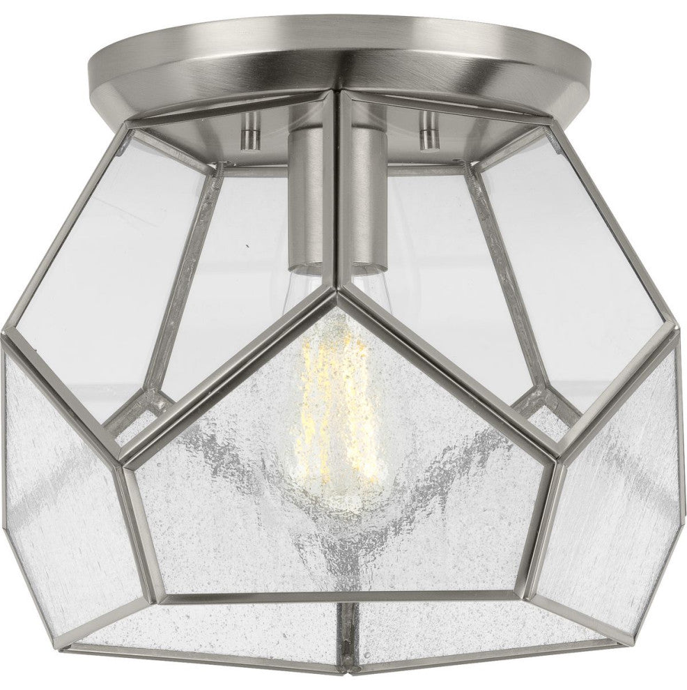 Cinq Collection Brushed Nickel 1-Light 12" Flush Mount