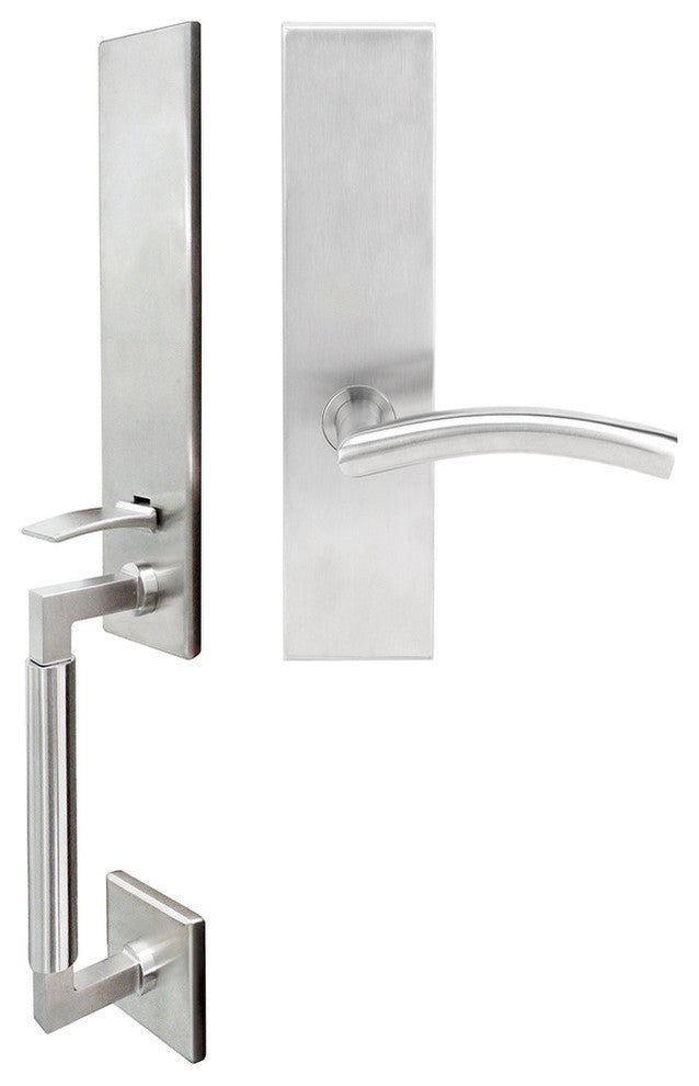 Brussels Lever, Mortise Dummy Handleset, Left Hand, Satin Stainless Steel