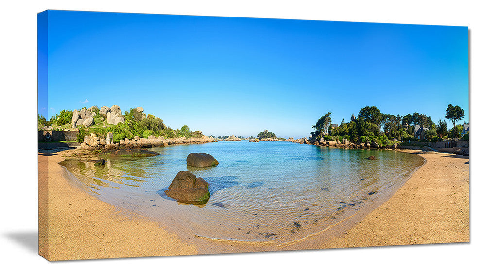 "Ploumanach Rocks And Beach Morning" Landscape Wall Art Print, 32"x16"