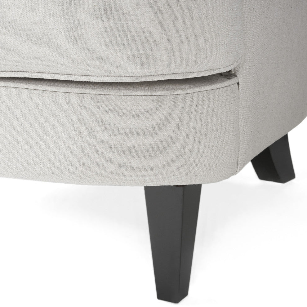 GDF Studio Teton Natural Fabric Club Chair and Ottoman