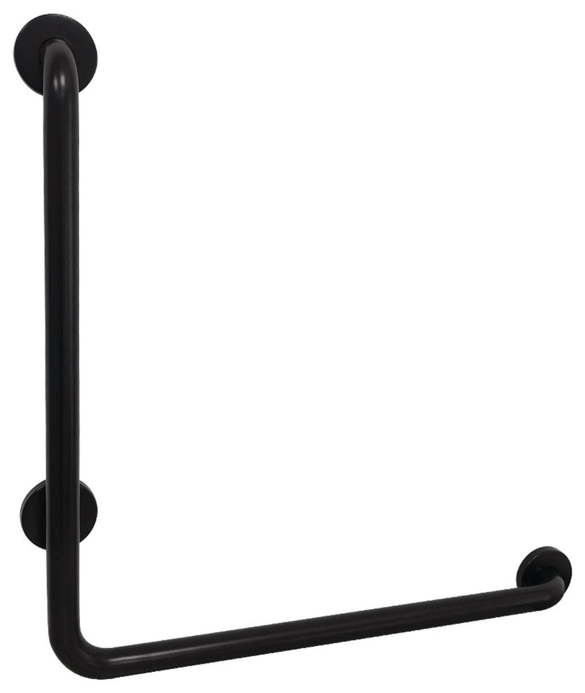 Kingston Brass 24"x 24" L-Shaped Grab Bar - Right Hand, Matte Black