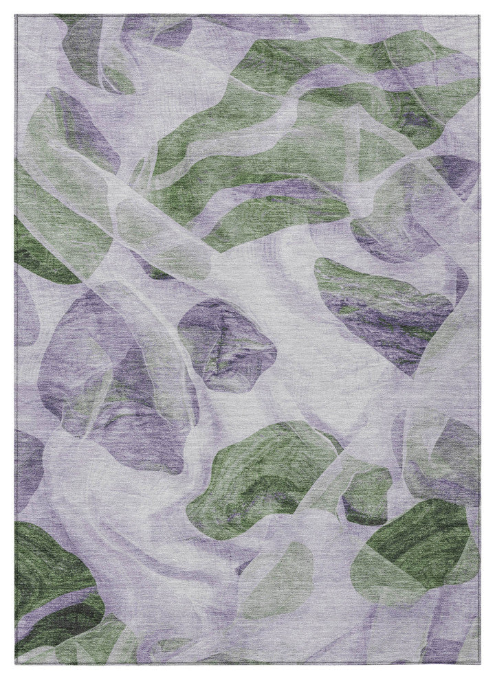 Machine Washable Indoor/Outdoor Chantille ACN1863 Violet 5' x 7'6" Rug