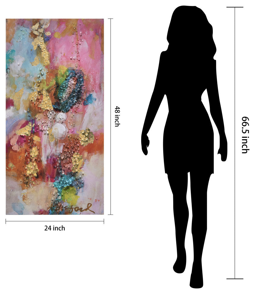 Colorful Symphony II Crystallus Epoxy Coated Wrapped Canvas Wall Art