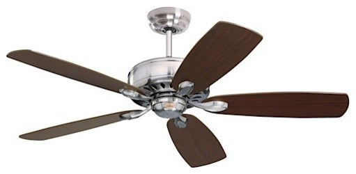 Prima 52" Fan, Brushed Steel, Dark Cherry/Chocolate Blades