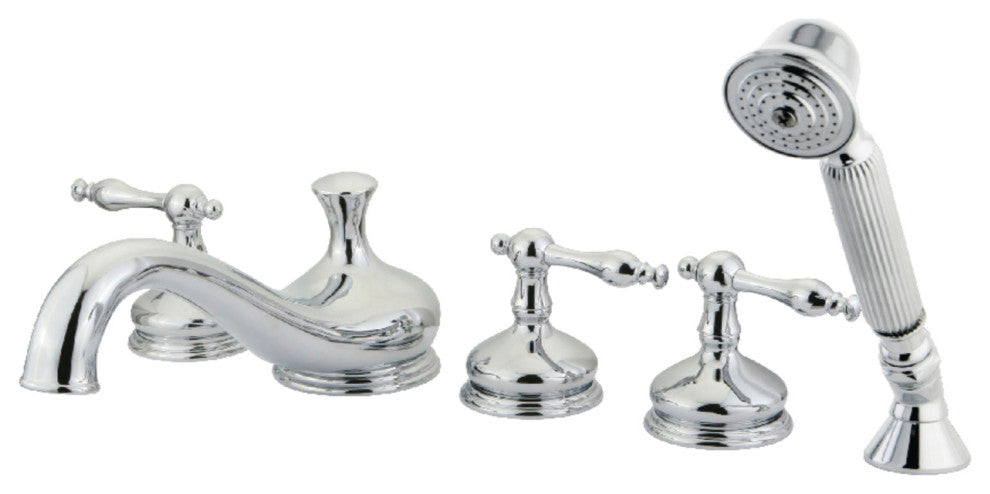 Kingston Brass Roman Tub Faucet With Hand Shower, Polished Chrome