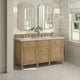 Lorelai 60" Double Vanity, Light Natural Oak, 3 CM Eternal Jasmine Pearl Top