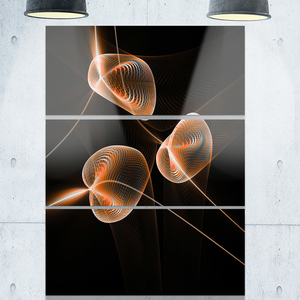 "Fractal Pink Orchids" Metal Wall Art, 3 Panels, 28"x36"