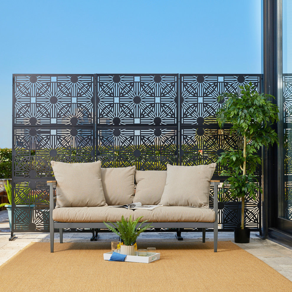 6ft Galvanized Steel Privacy Screen Fence