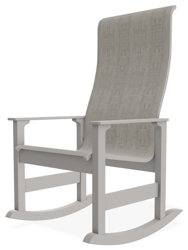 Leeward Sling Outdoor Supreme Rocker, Smoke/Warm Gray