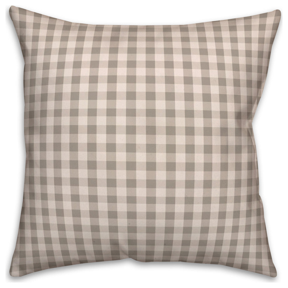 Gray Plaid 18 x 18 Spun Poly Pillow